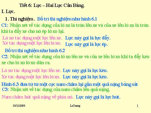 Bài 6. Lực - Hai lực cân bằng