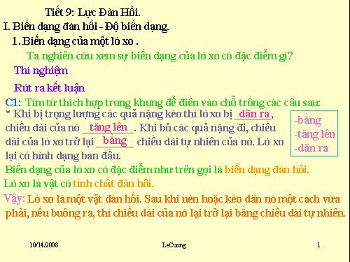 Bài 9. Lực đàn hồi