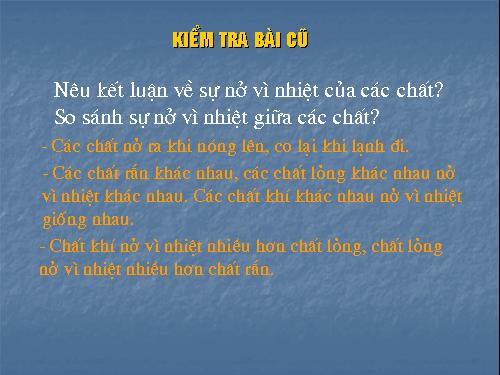 Bài 21. Một số ứng dụng của sự nở vì nhiệt