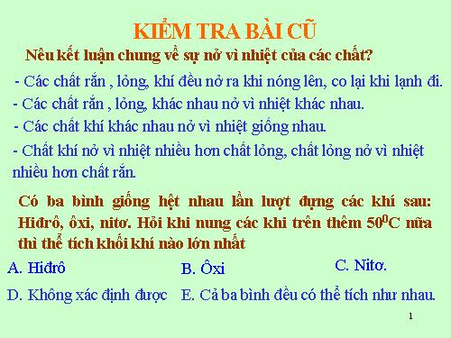 Bài 22. Nhiệt kế - Nhiệt giai