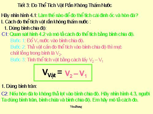 Bài 4. Đo thể tích vật rắn không thấm nước