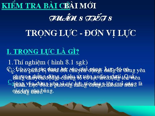 Bài 8. Trọng lực - Đơn vị lực