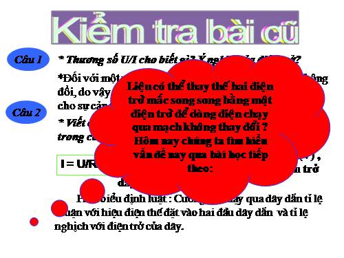 Bài 5. Đoạn mạch song song