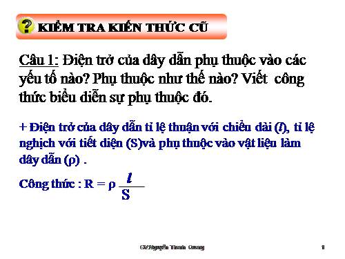 Bài 10. Biến trở - Điện trở dùng trong kĩ thuật