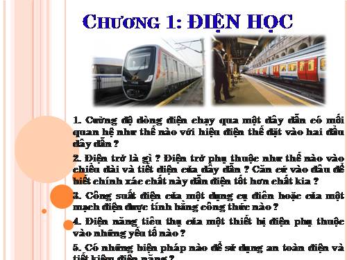 Bài 1. Sự phụ thuộc của cường độ dòng điện vào hiệu điện thế giữa hai đầu dây dẫn