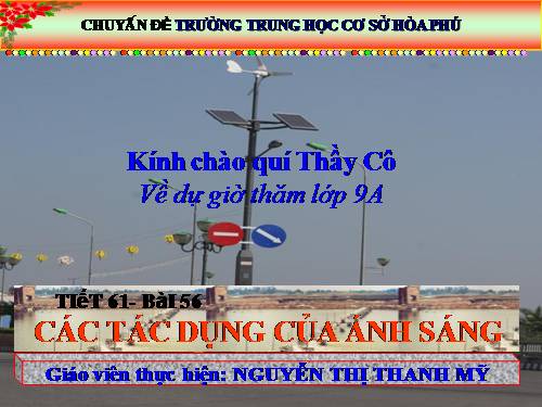 Bàl 56. Các tác dụng của ánh sáng