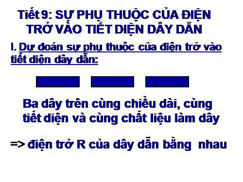 Bài 8. Sự phụ thuộc của điện trở vào tiết diện dây dẫn