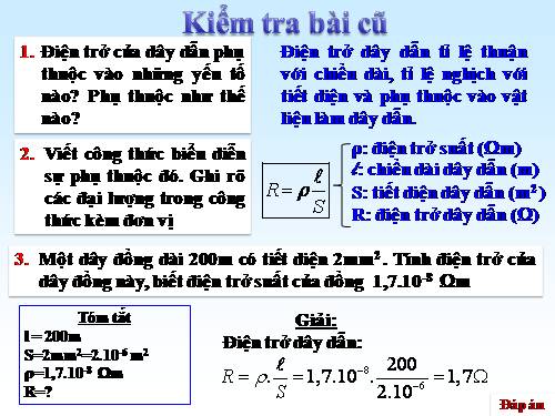 Bài 10. Biến trở - Điện trở dùng trong kĩ thuật