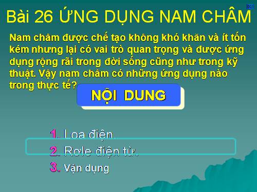 Bài 26. Ứng dụng của nam châm