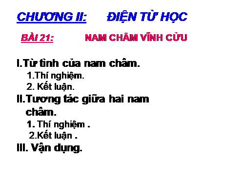 Bài 21. Nam châm vĩnh cửu