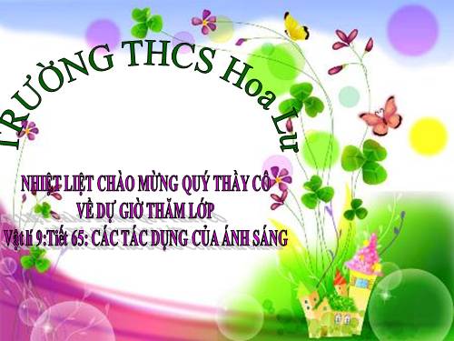 Bàl 56. Các tác dụng của ánh sáng