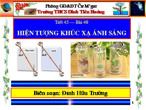 Bài 40. Hiện tượng khúc xạ ánh sáng