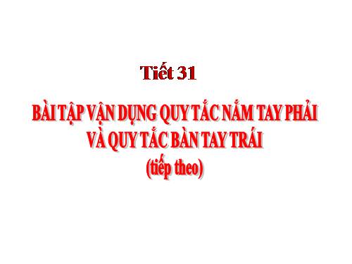 Bài 30. Bài tập vận dụng quy tắc nắm tay phải và quy tắc bàn tay trái