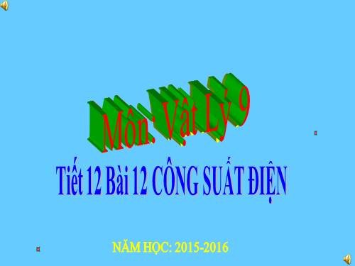 Bài 12. Công suất điện