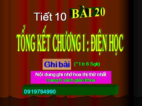 Bài 20. Tổng kết chương I: Điện học