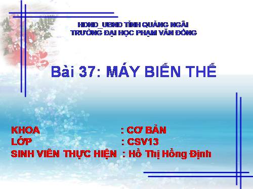 Bài 37. Máy biến thế