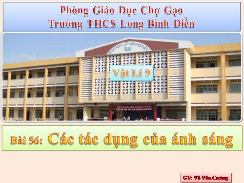 Bàl 56. Các tác dụng của ánh sáng