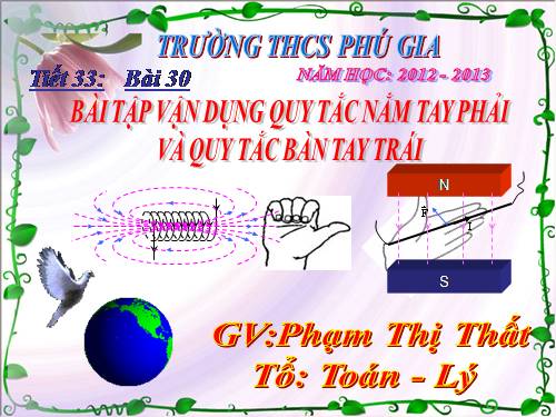 Bài 30. Bài tập vận dụng quy tắc nắm tay phải và quy tắc bàn tay trái