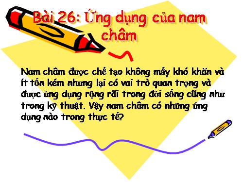 Bài 26. Ứng dụng của nam châm