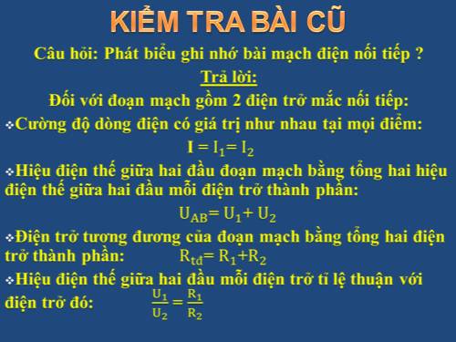 Bài 5. Đoạn mạch song song