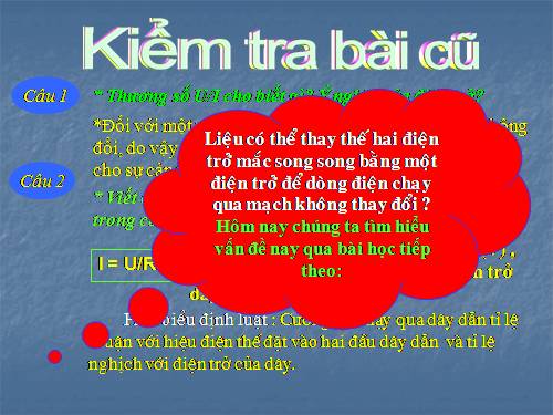 Bài 5. Đoạn mạch song song