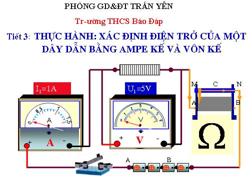 Bài 3. Thực hành: Xác định điện trở của một dây dẫn bằng ampe kế và vôn kế