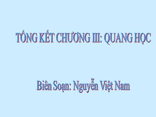 Bàl 58. Tổng kết chương III: Quang học