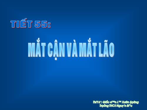 Bài 49. Mắt cận và mắt lão