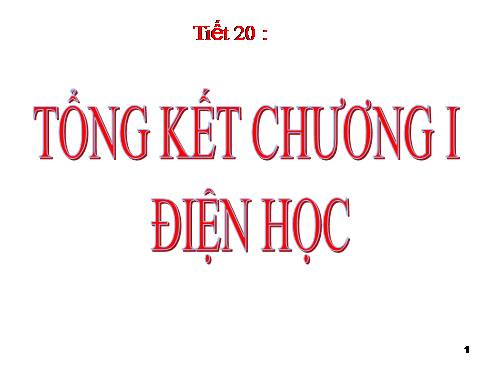 Bài 20. Tổng kết chương I: Điện học