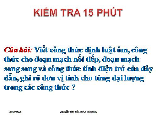 Bài 11. Bài tập vận dụng định luật Ôm và công thức tính điện trở của dây dẫn