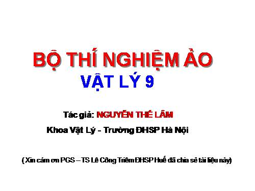 Thí nghiệm ảo Lý 9