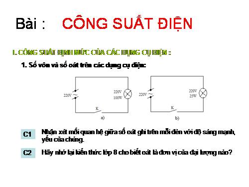 Bài 12. Công suất điện