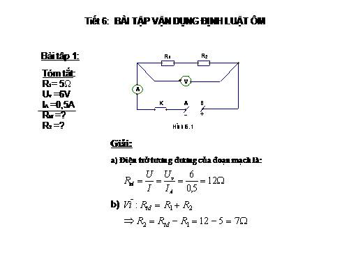 Bài 6. Bài tập vận dụng định luật Ôm