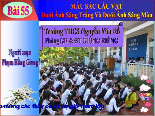 Bài 55. Màu sắc các vật dưới ánh sáng trắng và dưới ánh sáng màu