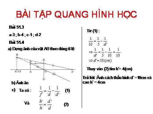 Bài 51. Bài tập quang hình học