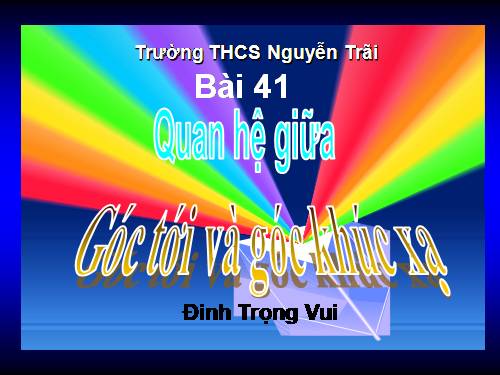 Bài 41. Quan hệ giữa góc tới và góc khúc xạ