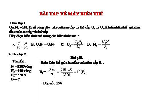 Bài 37. Máy biến thế