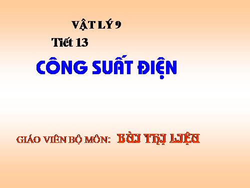 Bài 12. Công suất điện