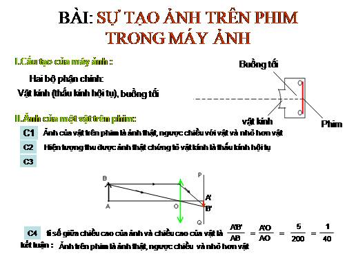 Bài 47. Sự tạo ảnh trong máy ảnh