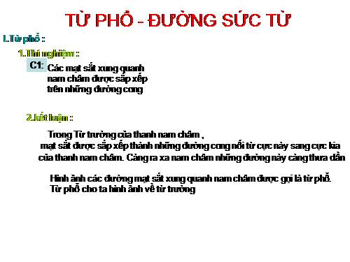 Bài 23. Từ phổ - Đường sức từ