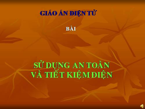 Bài 19. Sử dụng an toàn và tiết kiệm điện