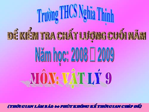 Đề thi vật lý 9