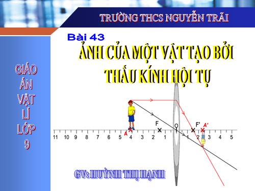 Bài 43. Ảnh của một vật tạo bởi thấu kính hội tụ