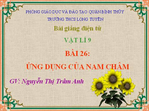 Bài 26. Ứng dụng của nam châm