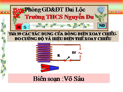 Bài 35. Các tác dụng của dòng điện xoay chiều - Đo cường độ và hiệu điện thế xoay chiều