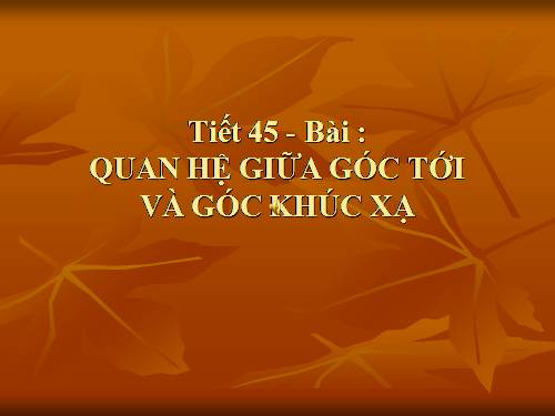 Bài 41. Quan hệ giữa góc tới và góc khúc xạ