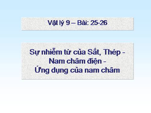 Bài 25. Sự nhiễm từ của sắt, thép - Nam châm điện