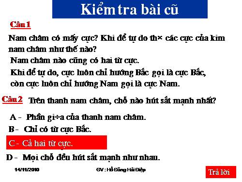 Bài 22. Tác dụng từ của dòng điện - Từ trường