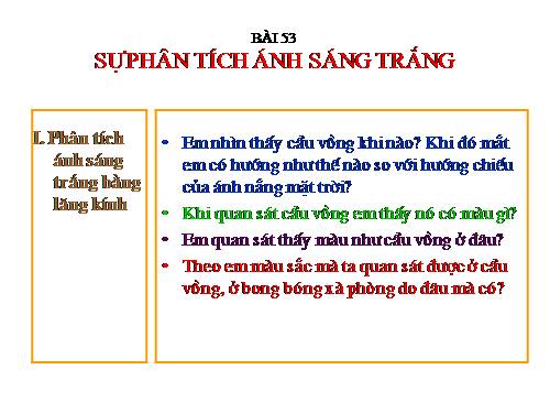 Bài 53. Sự phân tích ánh sáng trắng