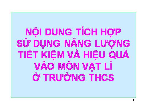 Su dung Nang luong tiet kiem